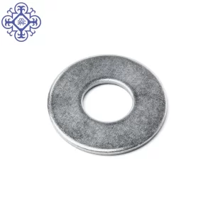 A DIN125A Flat Washer 250HV White Zinc Plated with a hole in the middle, suitable for use with bolts and thread rods.