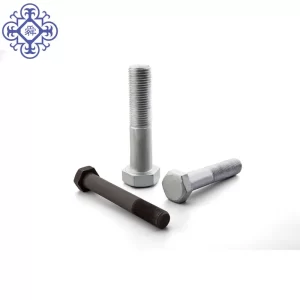 A collection of White Zinc Hex Bolts, ASME B18.2.1, SAE J429 Grade 2 and nuts.